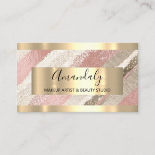 Makeup Artist Blogger Influenza Rose Gold Gerahmt Visitenkarte