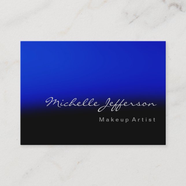 Makeup Artist Blue Black Unique Business Card Visitenkarte (Vorderseite)