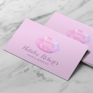 Makeup Artist Blush Pink Ombre Lips Beauty Salon Visitenkarte