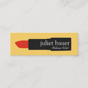 Makeup Artist Bold Yellow Lipstick Beauty Mini Visitenkarte