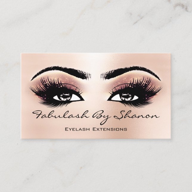 Makeup Artist Brow Eyelash Skinny Rose Visitenkarte (Vorderseite)