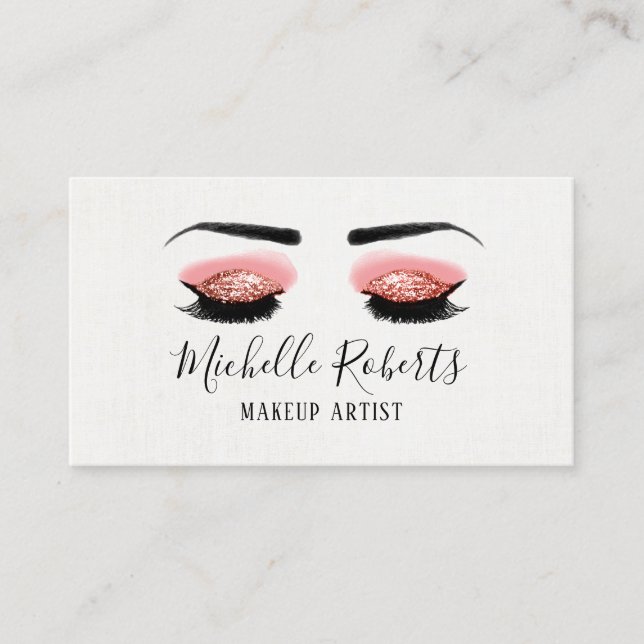 Makeup Artist Brow & Lash Beauty Salon Ernennung Terminkarte (Vorderseite)