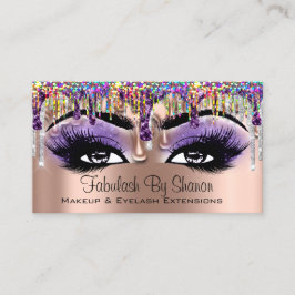 Makeup Artist Brow Lila Holograph Tropfens Lashes Visitenkarte