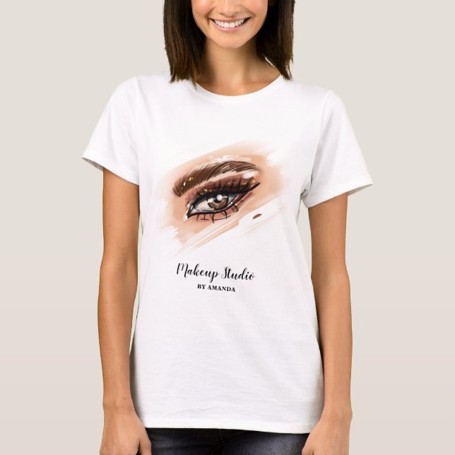 Makeup Artist Brown Eyes Long Lashes T-Shirt (Vorderseite)