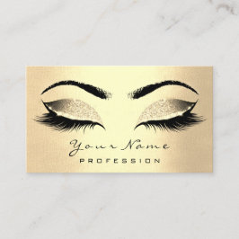 Makeup Artist Brown Lashes Glitzer Champaigne Gold Visitenkarte