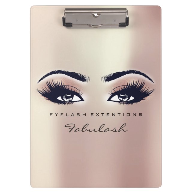 Makeup Artist Brown Studio Lashes Pink Rose Pearly Klemmbrett (Vorderseite)