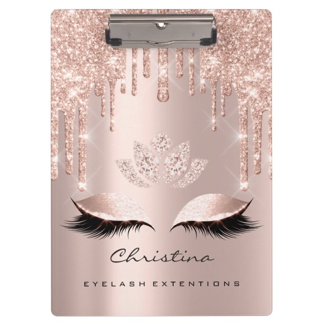 Makeup Artist Brown Wax Lashes Spark Diamond Lotus Klemmbrett (Vorderseite)