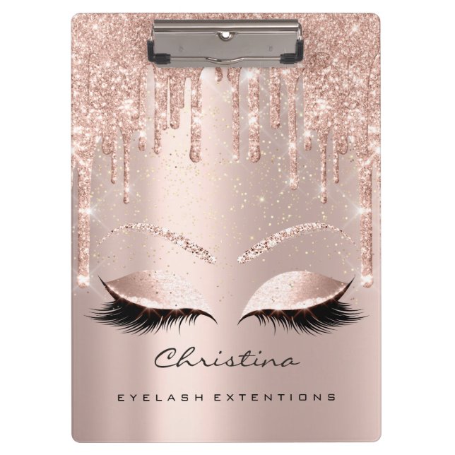 Makeup Artist Browns Lashes Spark Confetti Gold Klemmbrett (Vorderseite)