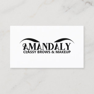 Makeup Artist Brows QR LOGO Schwarz-weiß Visitenkarte