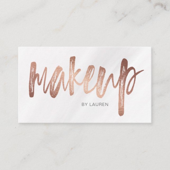 Makeup Artist Brush Typografie | Visitenkarte (Vorderseite)