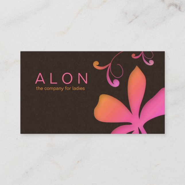 Makeup Artist Business Card Flower Pink Orange Visitenkarte (Vorderseite)