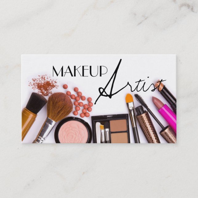 Makeup Artist Business Card Visitenkarte (Vorderseite)