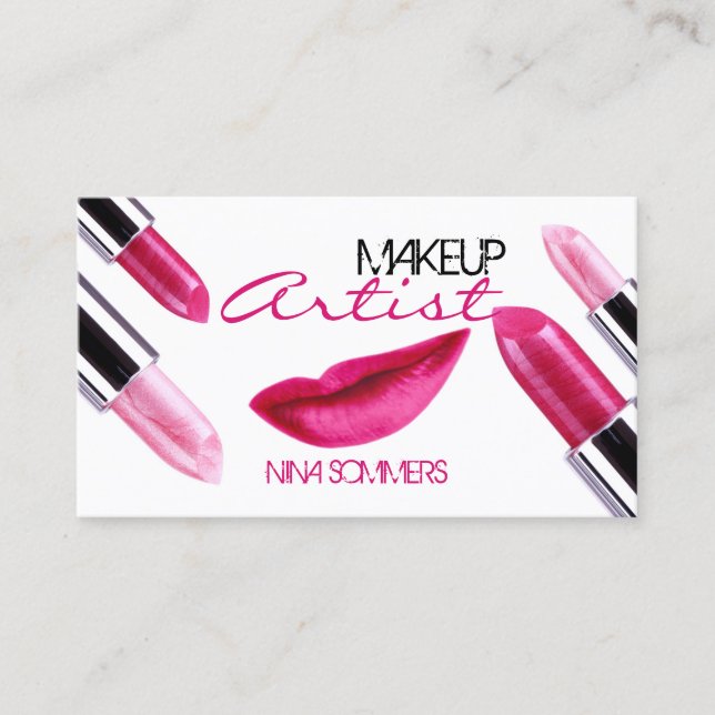 Makeup Artist Business Card Visitenkarte (Vorderseite)