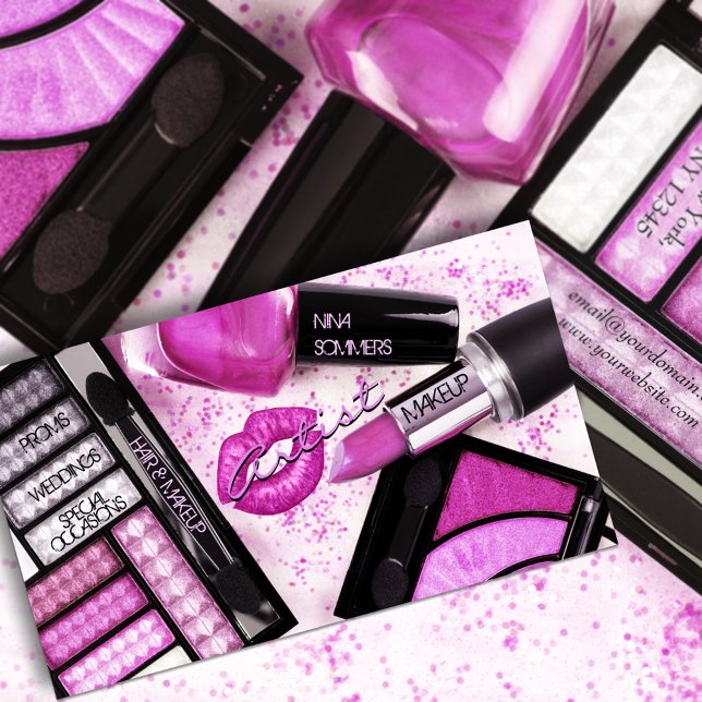 Makeup Artist Business Card Visitenkarte (Von Creator hochgeladen)