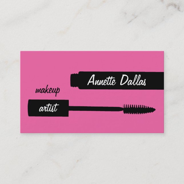 Makeup artist business cards pink visitenkarte (Vorderseite)
