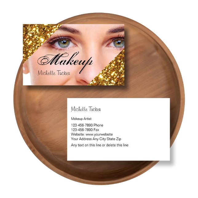 Makeup Artist Business Cards Visitenkarte (Glitzy makeup artist business cards by custom business templates)