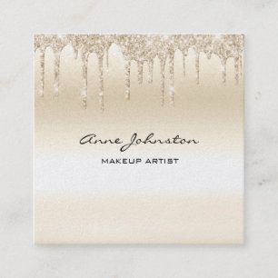 Makeup Artist Champagne Glitzer und Sparkle Quadratische Visitenkarte