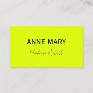 Makeup Artist Chartreuse Yellow Colorful Modern Visitenkarte