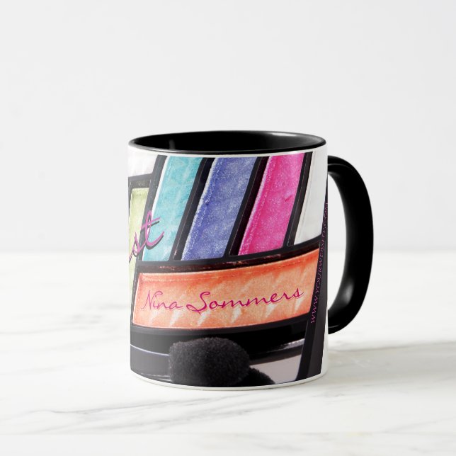 Makeup Artist Colorful Eyeshadow Palette Kaffee Tasse (VorderseiteRechts)
