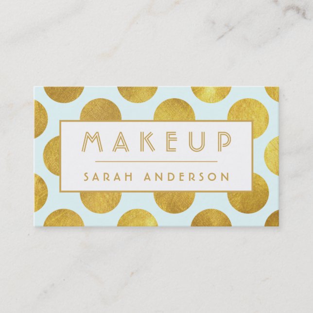 Makeup Artist Cosmetologe - Moderne große Goldpunk Visitenkarte (Vorderseite)