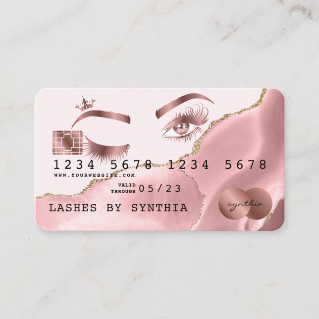 Makeup artist Credit Card Styled Lashes Eyes Visitenkarte (Vorderseite)