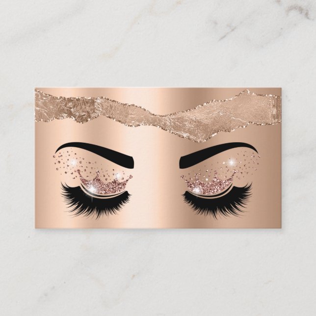Makeup artist Crown Lashes Schönheitssalon Visitenkarte (Vorderseite)