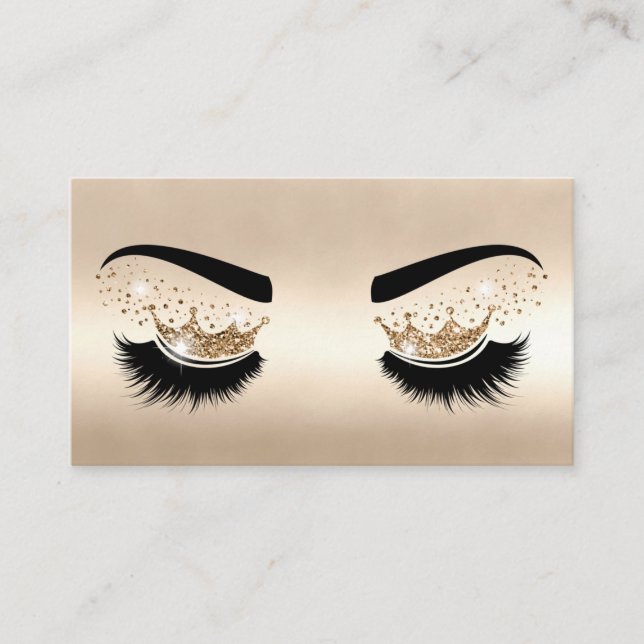 Makeup artist Crown Lashes Schönheitssalon Visitenkarte (Vorderseite)