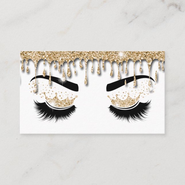 Makeup artist Crown Lashes Schönheitssalon Visitenkarte (Vorderseite)