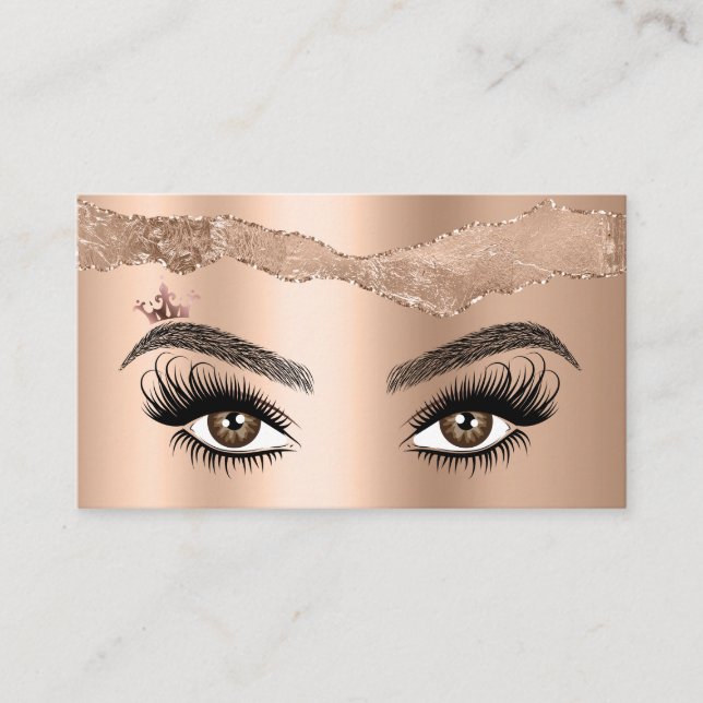 Makeup artist Crown Lashes Schönheitssalon Visitenkarte (Vorderseite)