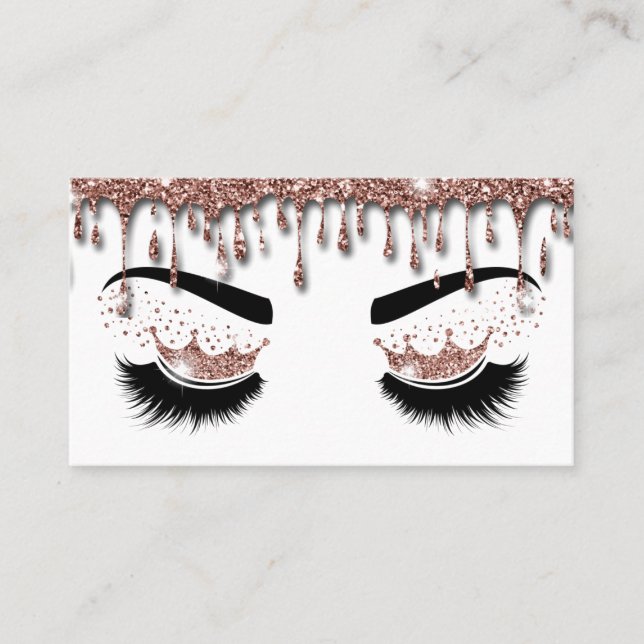 Makeup artist Crown Lashes Schönheitssalon Visitenkarte (Vorderseite)
