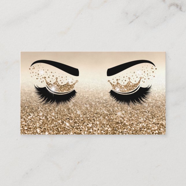 Makeup artist Crown Lashes Schönheitssalon Visitenkarte (Vorderseite)