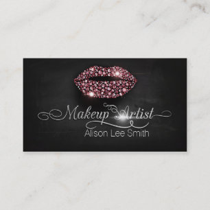 Makeup Artist/Diamonds Sparkle Lips Visitenkarte