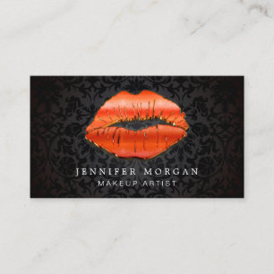 Makeup Artist Einzigartiges 3D Gold Rote Lippen Da Visitenkarte