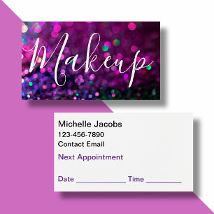 Makeup Artist Ernennung Glitzy Business Cards