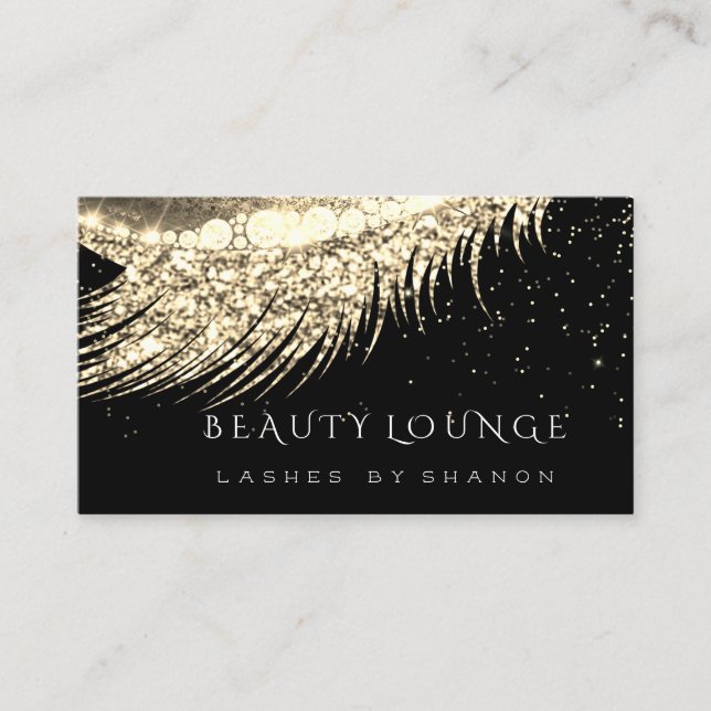 Makeup Artist Event Lash Stylist Gold Schwarzer Pa Terminkarte (Vorderseite)