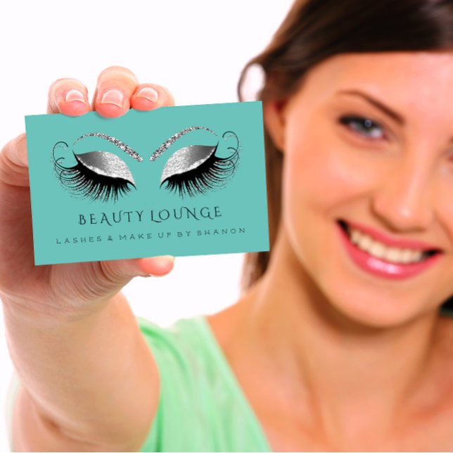 Makeup Artist Event Lashes Beauty Aquamarin Grau A Terminkarte (Von Creator hochgeladen)