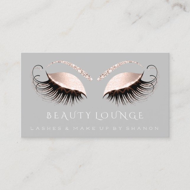 Makeup Artist Event Lashes Schönheit Pink Grau Aug Terminkarte (Vorderseite)