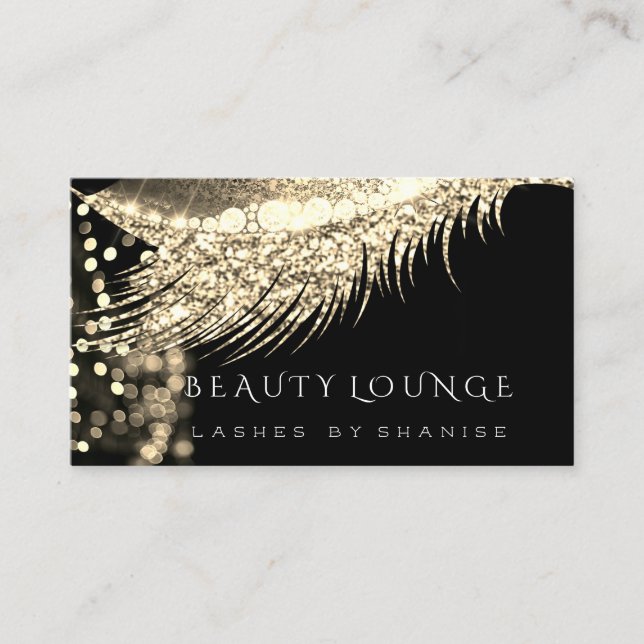 Makeup Artist Event Lashes Stylist Gold Black Terminkarte (Vorderseite)