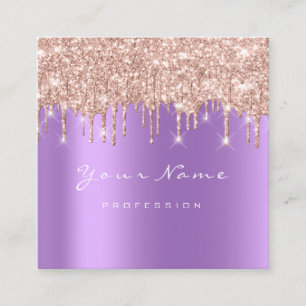 Makeup Artist Event Plane Glitzer Rose Lila Quadratische Visitenkarte