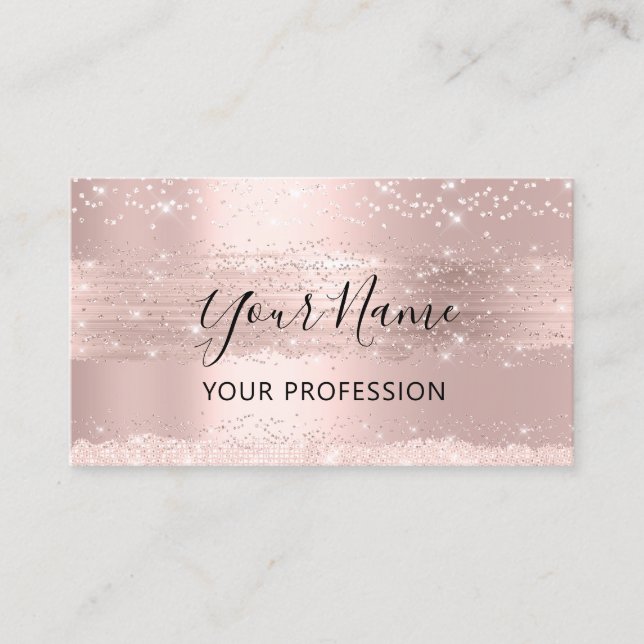 Makeup Artist Event Planner Confetti Pink Rose Visitenkarte (Vorderseite)