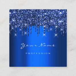 Makeup Artist Event Planner Glitzer Navy Royal Quadratische Visitenkarte
