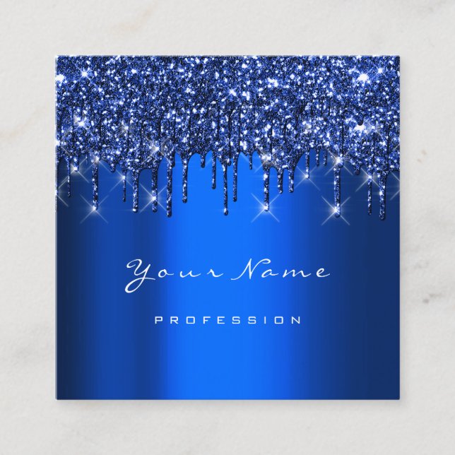 Makeup Artist Event Planner Glitzer Navy Royal Quadratische Visitenkarte (Vorderseite)