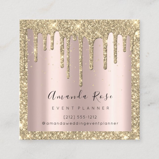 Makeup Artist Event Planner Sepia Gold Tropfen Ros Terminkarte (Vorderseite)