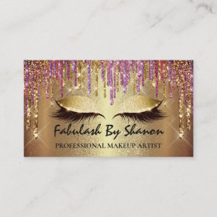 Makeup Artist Event Wedding Planner Eyelash Lila Visitenkarte