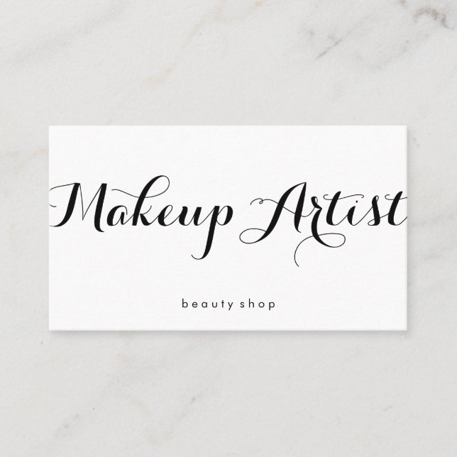 Makeup Artist Extravaganter Schriftart Minimalisti Visitenkarte (Vorderseite)