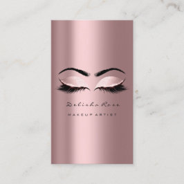 Makeup Artist Eye Lashes Glitzer Blush Pink Visitenkarte