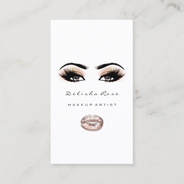 Makeup Artist Eye Lashes Glitzer Eyebrow Lippchen Visitenkarte (Vorderseite)