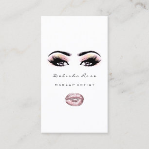Makeup Artist Eye Lashes Glitzer Eyebrow Lips Pink Visitenkarte