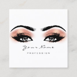 Makeup Artist Eyebrow Blush Lashes White Square Quadratische Visitenkarte