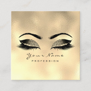 Makeup Artist Eyebrow Eye Lash Lux Glitzer Waxing Quadratische Visitenkarte